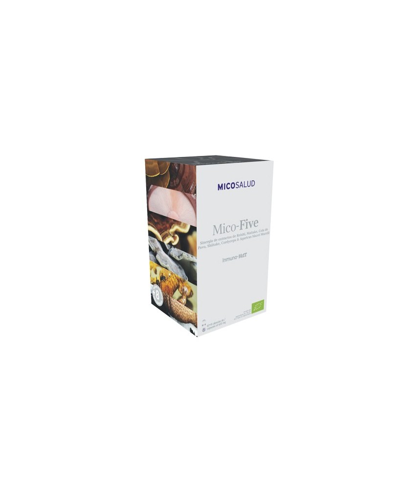MICO-FIVE (INMUNO-HDT) 70 CAPSULAS HIFAS DA TERRA
DESCRIPCIÓN DEL PRODUCTO
La sinergia de Reishi, Maitake, Shitake, Cola de p