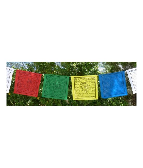 Banderas de oración divinidades 12 x 14 cm - Pequeñas
Llamadas lungta o caballo de viento, se colocan en templos, casas, monta