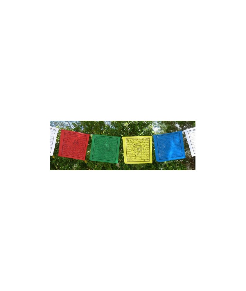 Banderas de oración divinidades 12 x 14 cm - Pequeñas
Llamadas lungta o caballo de viento, se colocan en templos, casas, monta
