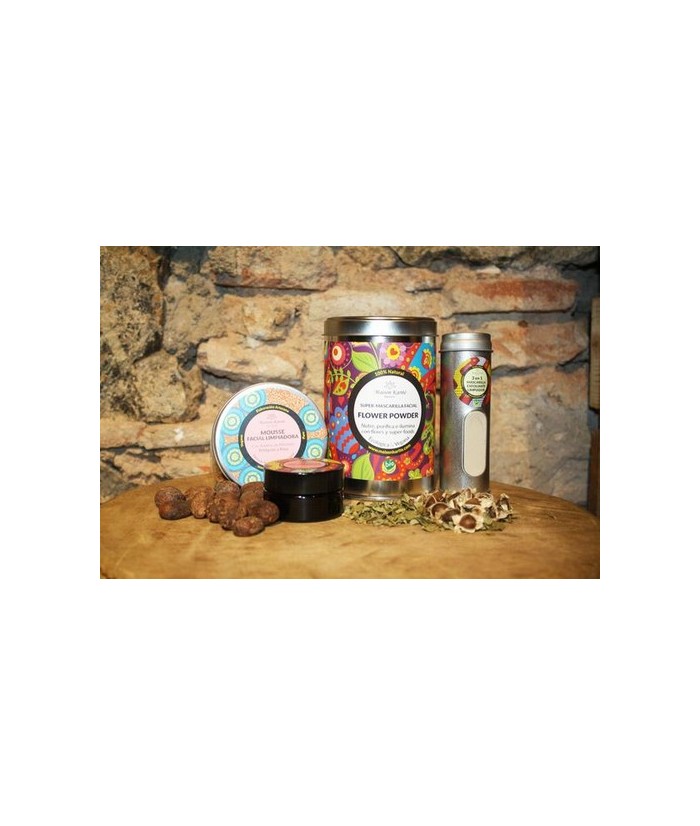 Polvo Limpiador, Peeling y Mascarilla

Limpiador facial diario, Exfoliante suave y Mascarilla semanal de arcillas y superalim