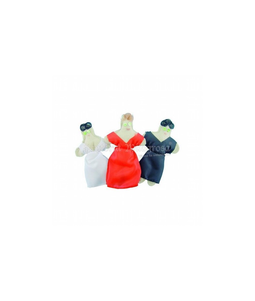 MS.MUÑECO VUDU VESTIDO MUJER ROJO 14 CM.