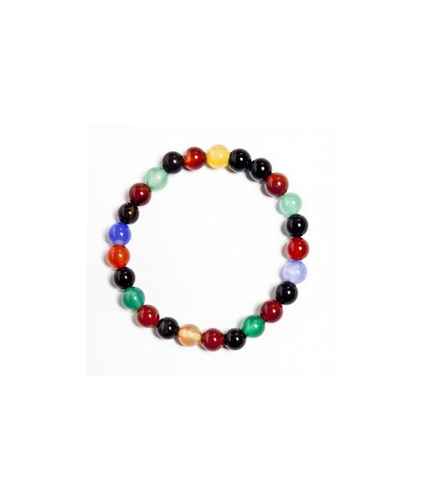 Pulsera mineral de agata surtido en bola de 6mm.
Engarzado en goma elástica.