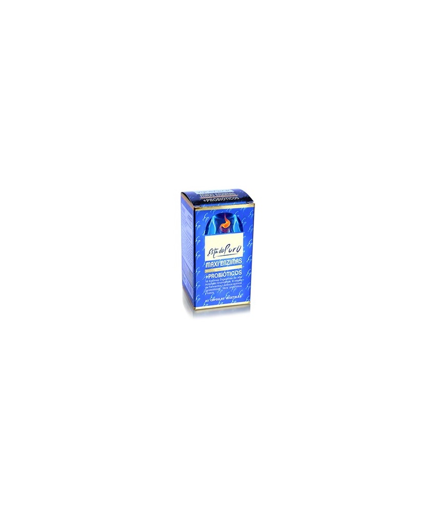 MAXI ENZIMAS + PROBIÓTICOS
Complemento alimenticio a base de 18 Enzimas Digestivas de alta Actividad Enzimática, 8 cepas de Fe