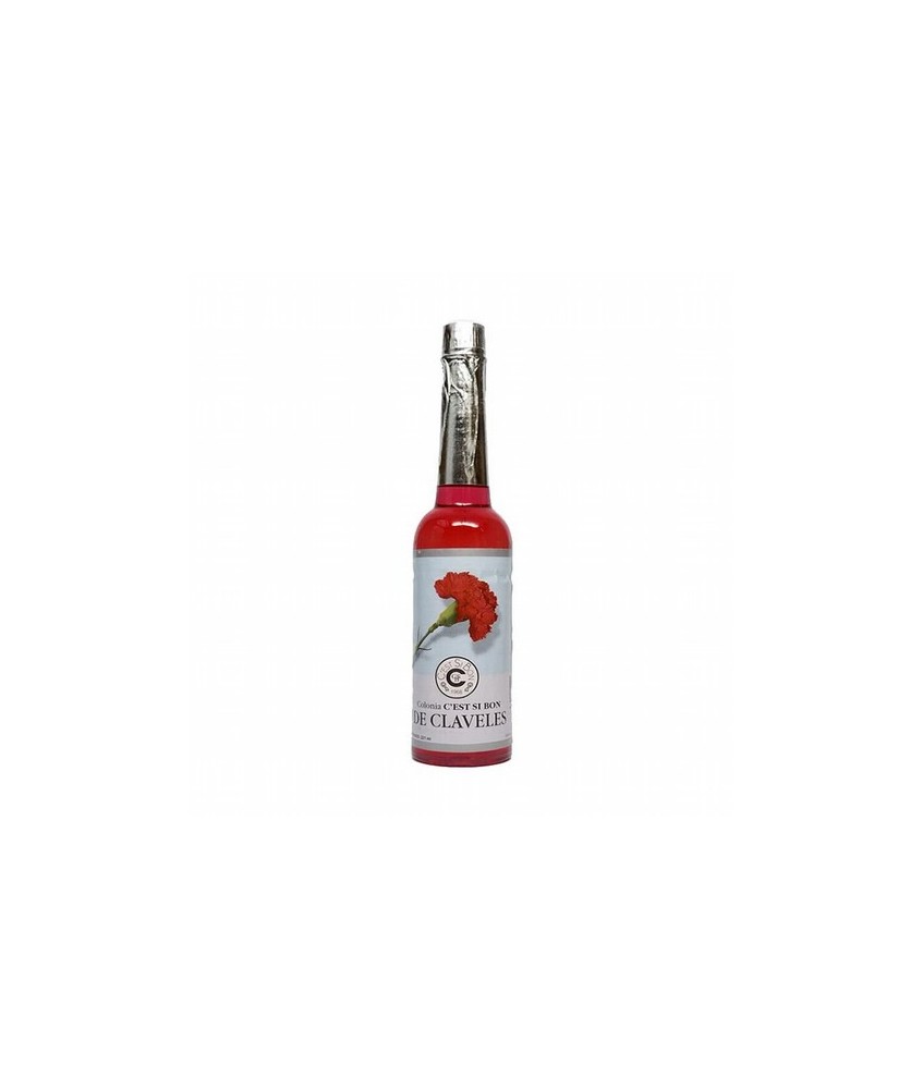 Esta agua de Claveles posee un particular aroma sensual que favorece el buen ánimo y la alegría, ayudando a calmar el estrés y 