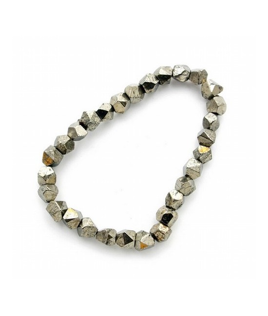 





















Pulsera Pirita elástica, forma dodecaedro de 6 mm.