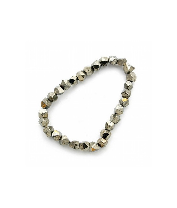 





















Pulsera Pirita elástica, forma dodecaedro de 6 mm.
