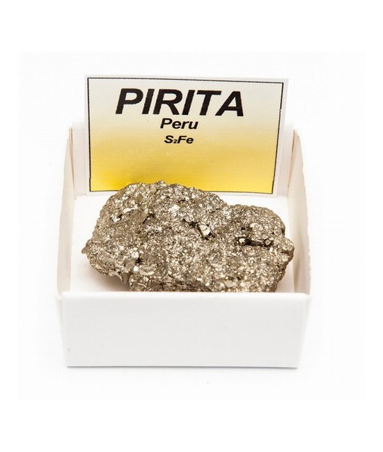 Pirita de Perú en cajita de cartón de 4x4cm.