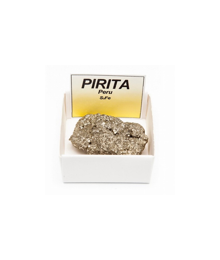Pirita de Perú en cajita de cartón de 4x4cm.