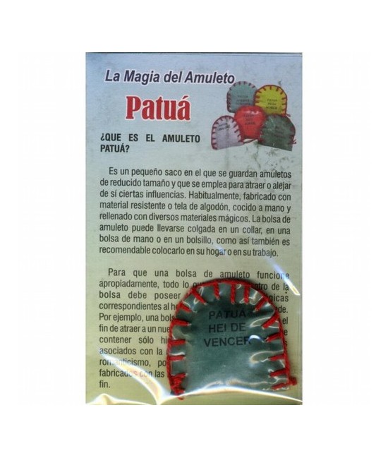 ¿QUE ES EL AMULETO PATUÁ?
Es un pequeño saco en el que se guardan amuletos de reducido tamaño y que se emplea para atraer o al