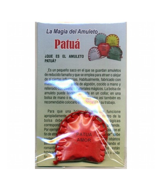 ¿QUE ES EL AMULETO PATUÁ?
Es un pequeño saco en el que se guardan amuletos de reducido tamaño y que se emplea para atraer o al