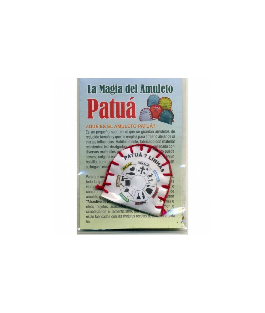 ¿QUE ES EL AMULETO PATUÁ?
Es un pequeño saco en el que se guardan amuletos de reducido tamaño y que se emplea para atraer o al
