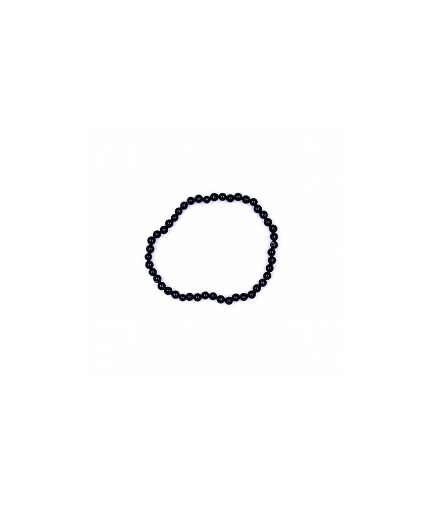 Pulsera de turmalina en bola de 6 mm. elastica.