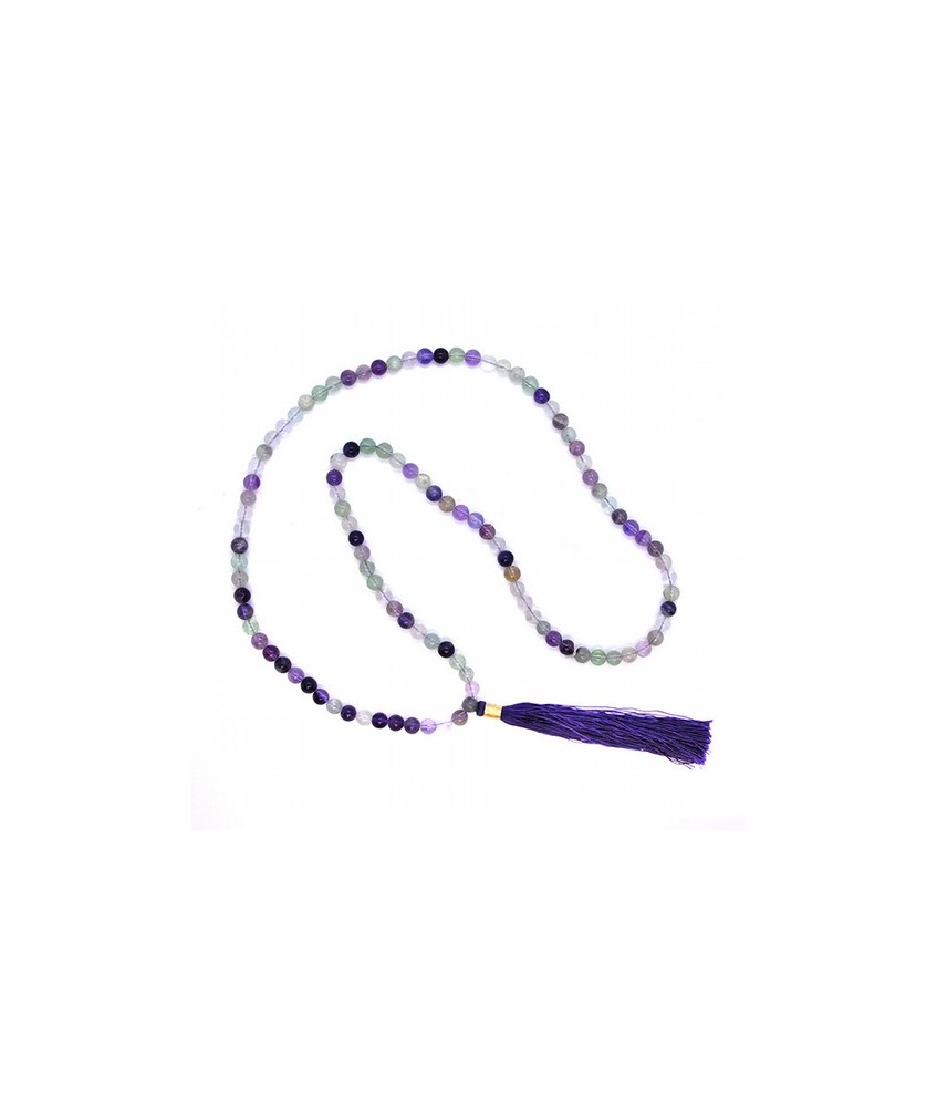Mala de Fluorita, bola de 8 mm. 108 bolas.

Medida: 90 cm.