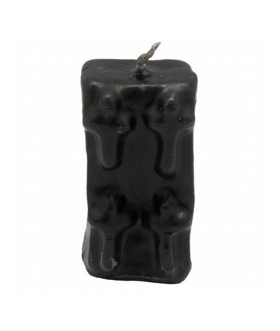 VELA FORMA Ataud 7 Cruces 7cm (Negro)