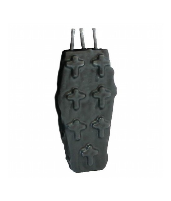 Vela Forma Ataud 7 Cruces 3 mechas 11,5 cm (Negro)
