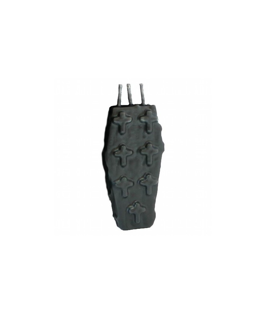 Vela Forma Ataud 7 Cruces 3 mechas 11,5 cm (Negro)
