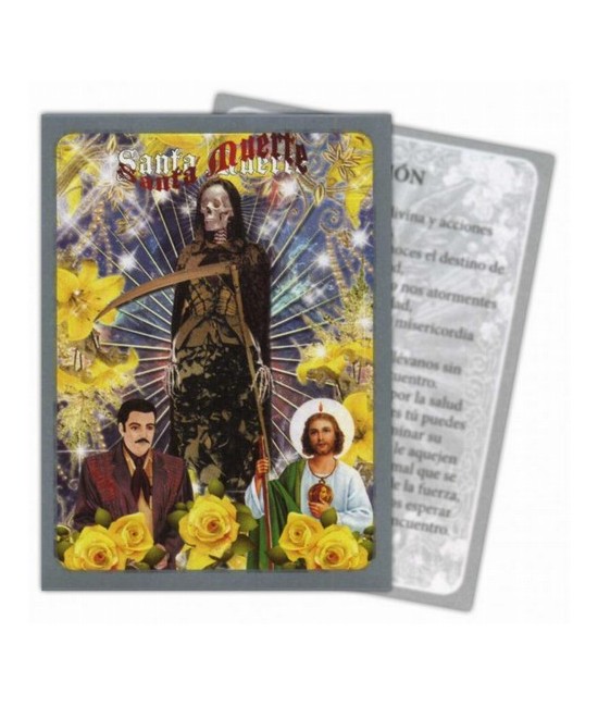 Estampa Santa Muerte Malverde y San Judas Tadeo 7 x 9,5 cm (P12)