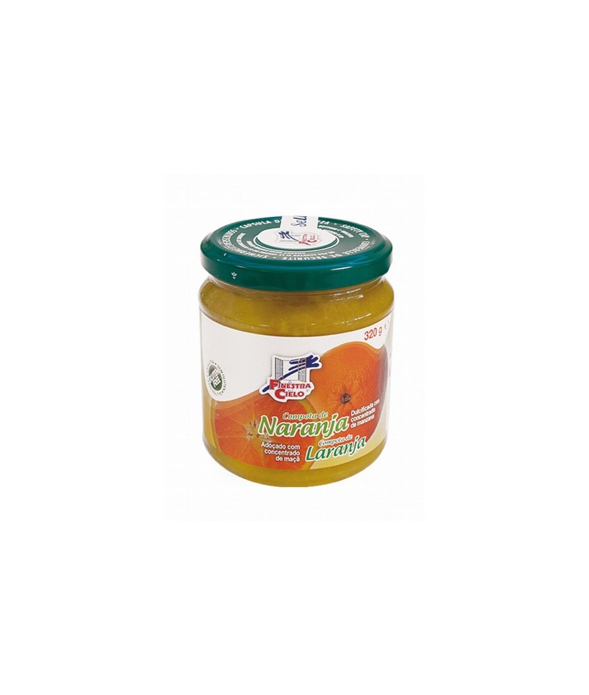 Compota de naranja procedente de agricultura ecológica certificada. Obtenida de la cocción de la fruta y su mezcla con concentr