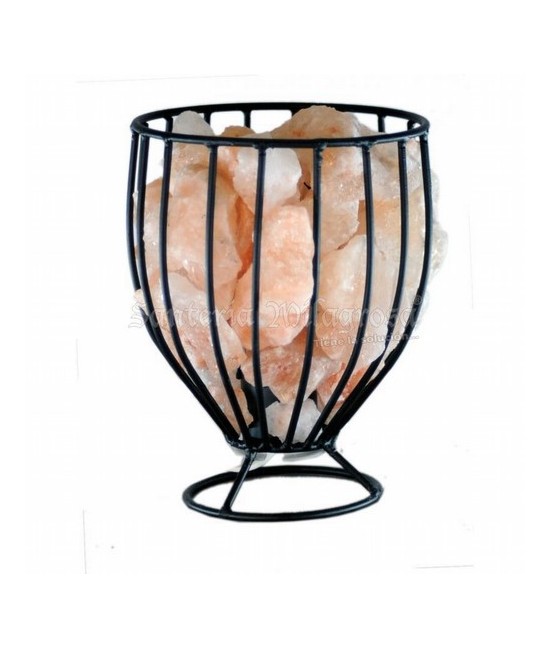 Lampara Sal Canasta Copa c/ piedras 22 cm