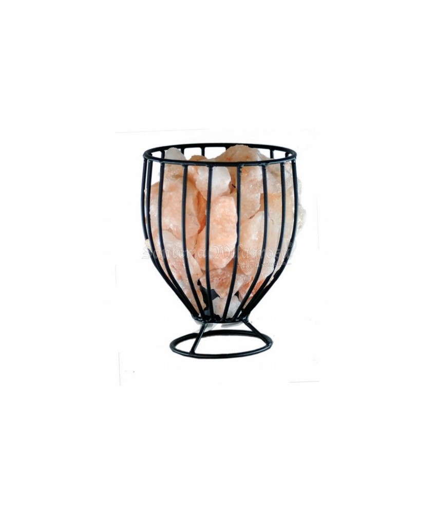 Lampara Sal Canasta Copa c/ piedras 22 cm