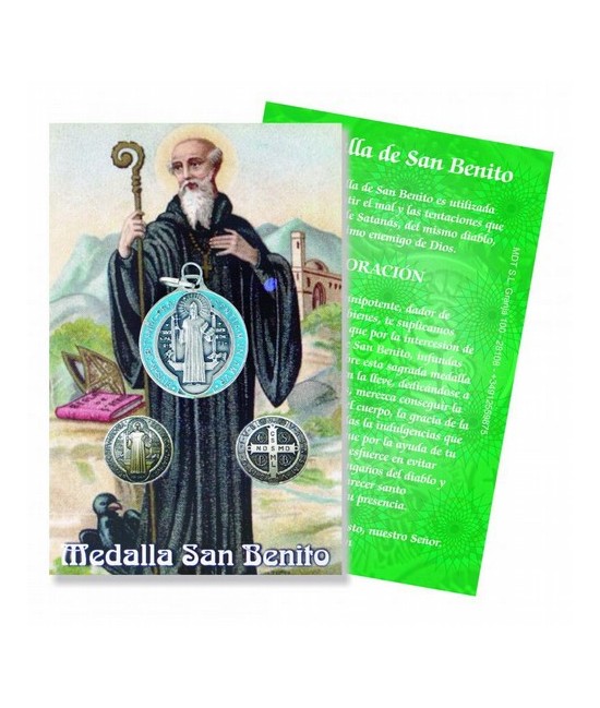 Medalla San Benito a Color 2,4 cm. (Reverso Cruz