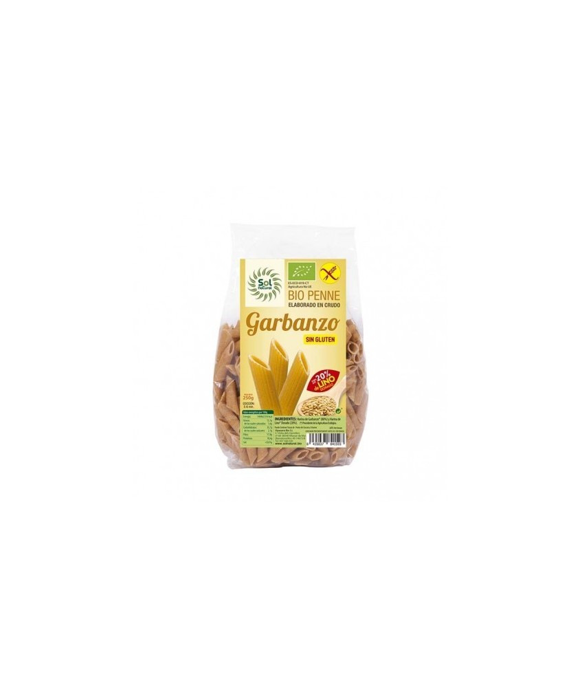 PENNE DE GARBANZO Y LINO SIN GLUTEN BIO 250 G SOL NATURAL
 

Ingredientes:
Harina de Garbanzo* 80% y Harina de Lino Dorado*