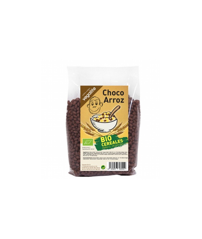 Más información
Ingredientes: *Harina de Arroz (75%), *Azu´car de Can~a (15%), *Sirope de Mai´z (3,5%), *Cacao en Polvo (2,8%)
