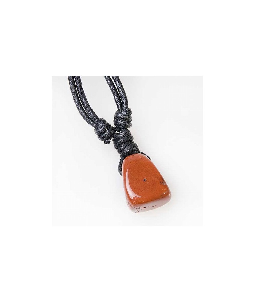 Colgante de Rodada de Jaspe Rojo 20 mm. aprox. junto con cordón.
Presentado de forma individual con cartón informativo.