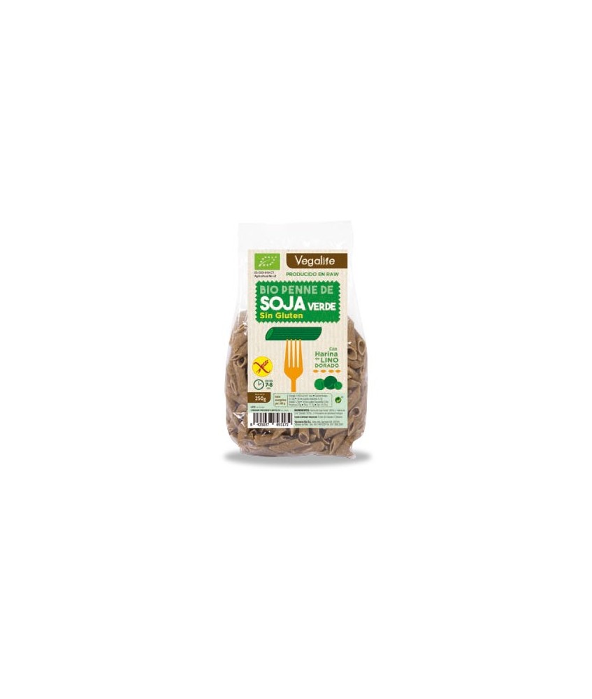 PENNE DE SOJA VERDE BIO SIN GLUTEN 250 GR VEGALIFE
