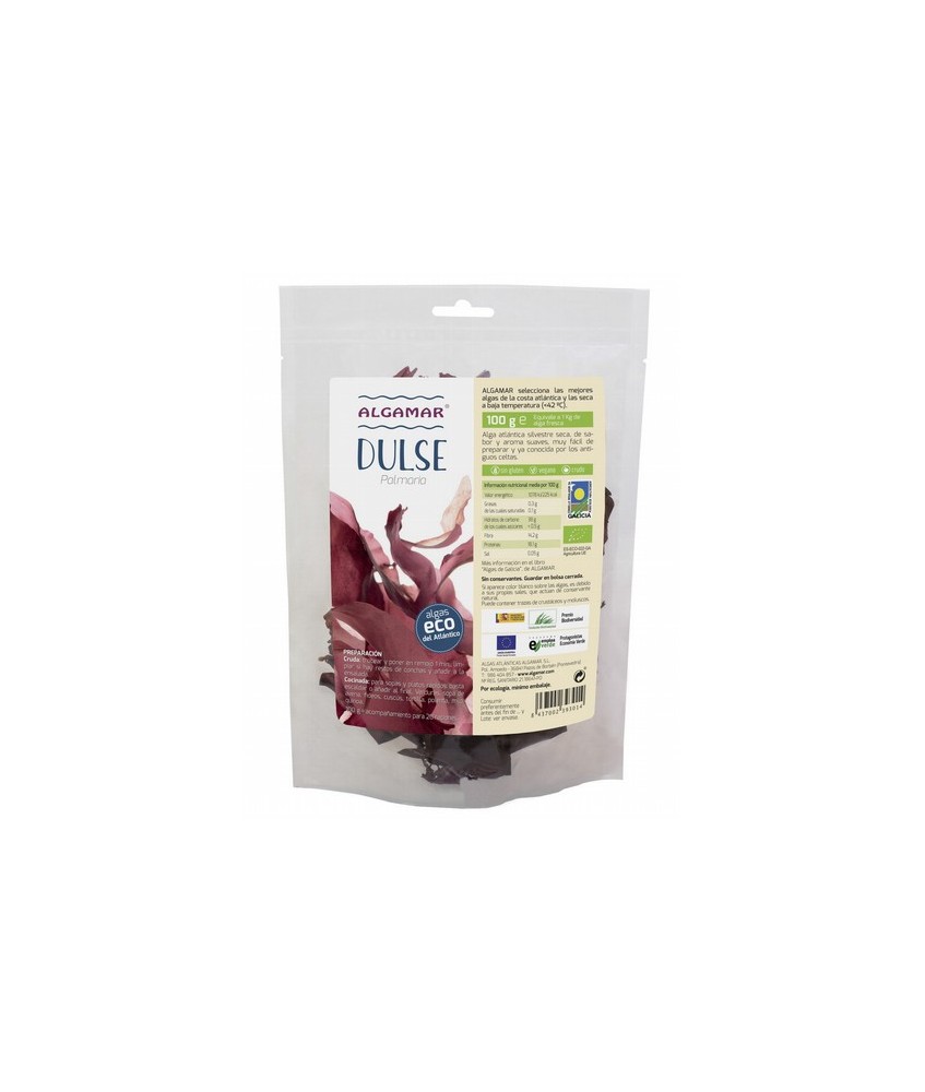 DULSE  con certificación ecológica 
(Palmaria)
PREPARACIÓN
Cruda: Trocear y poner en remojo 2 min, limpiar si hay restos de