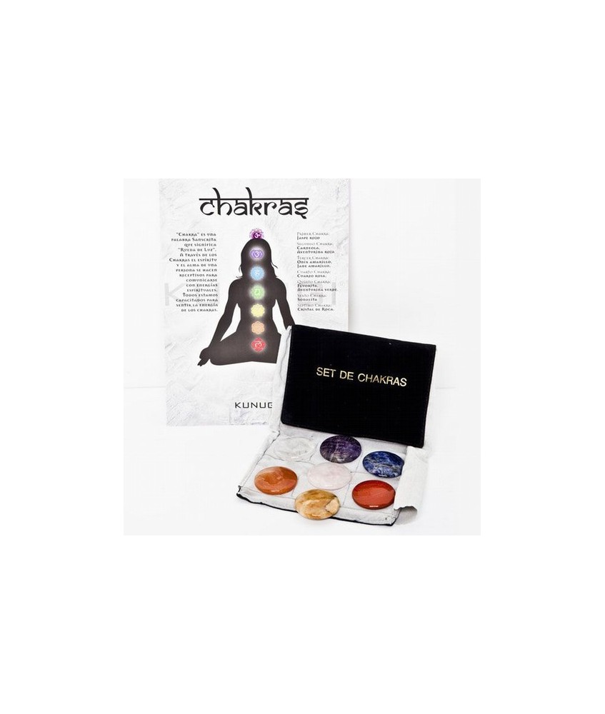 SET CHAKRAS FUNDA TERCIOPELO