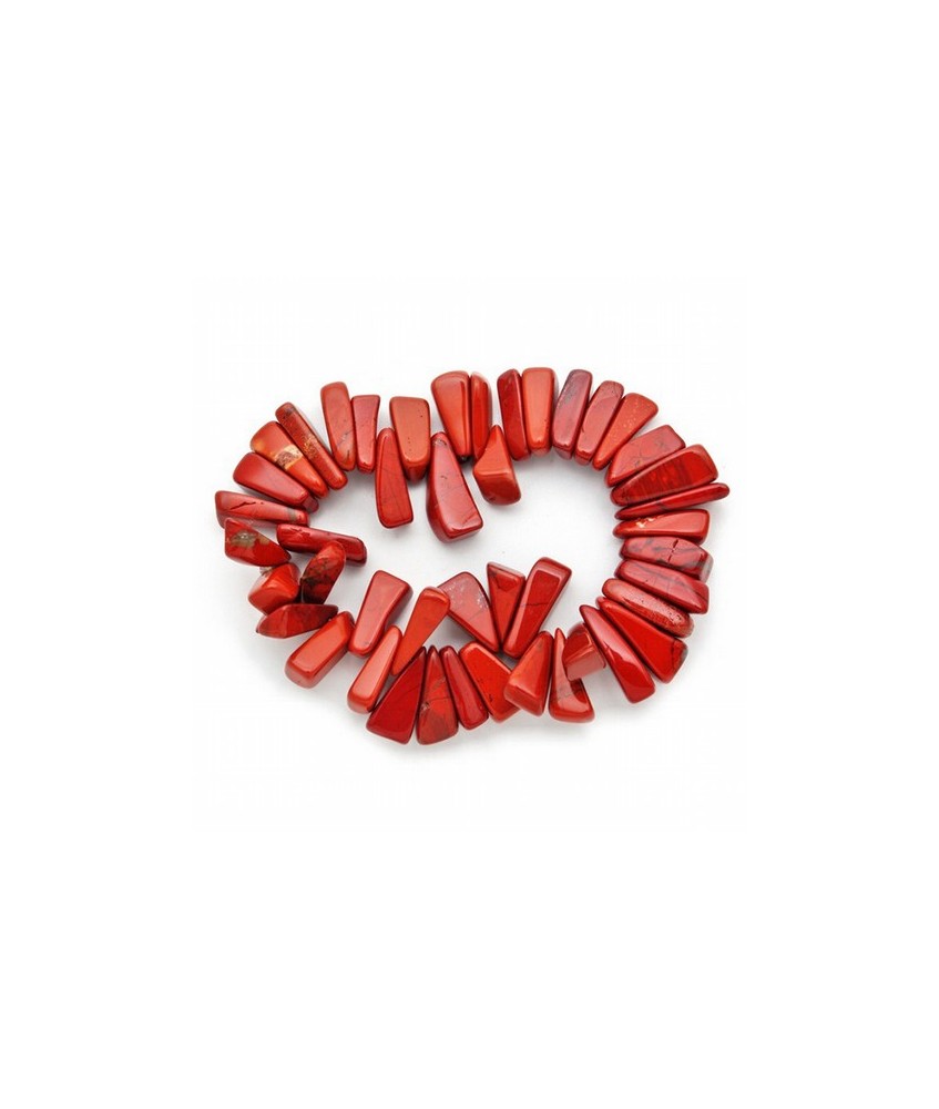 Pulsera chip Hawai elástica de Jaspe Rojo.