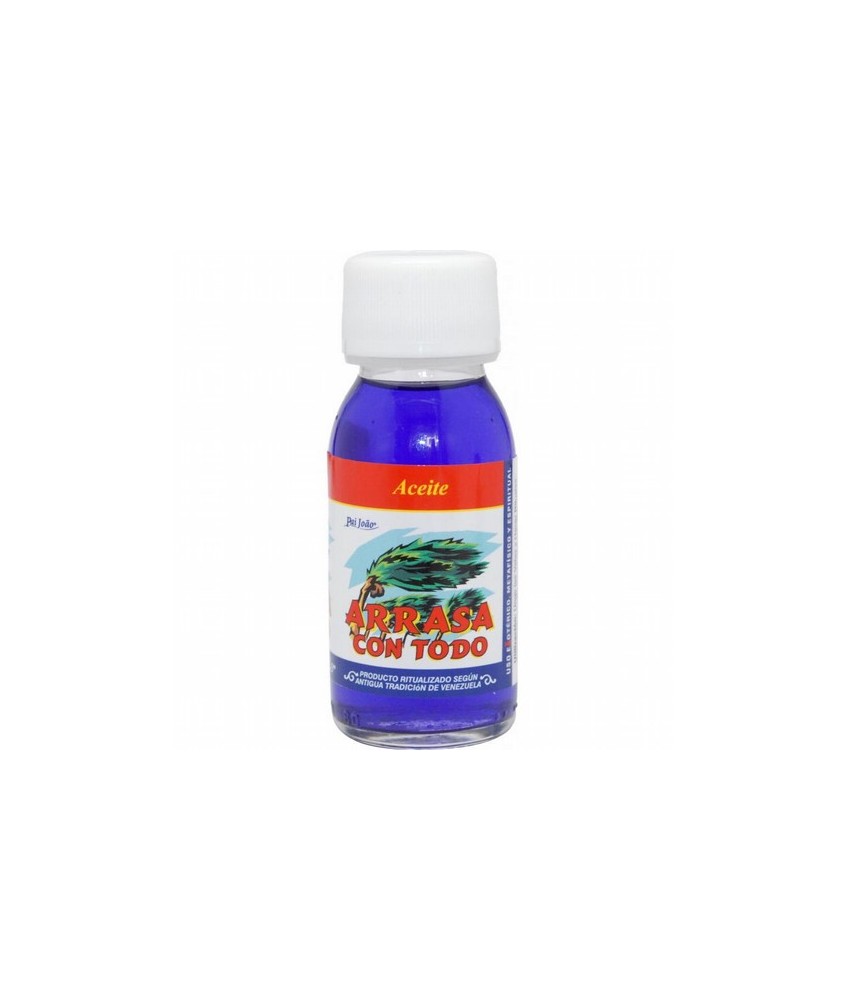 Aceite Arrasa con Todo 60 ml (Prod.Ritualizado)

El Aceite Arrasa con Todo sirve para deshacer negatividades, bloqueos, anuda