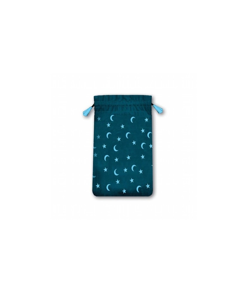 Bolsa Tarot Mini Terciopelo Azul 13,5 x 8,5 cm (Motivo Estrellas y Lunas) *
