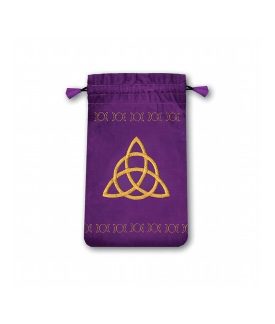 Bolsa Tarot Mini Terciopelo Morada 13,5 x 8,5 cm (Motivo Simbolo Embrujadas) 