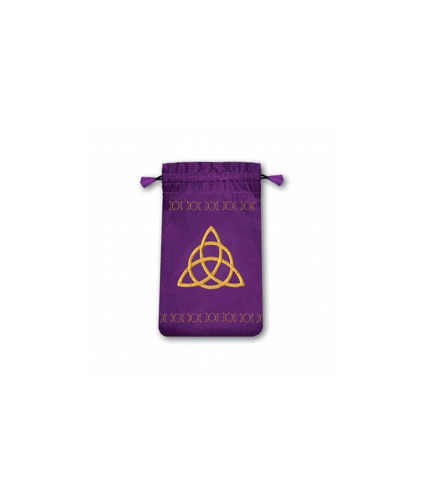 Bolsa Tarot Mini Terciopelo Morada 13,5 x 8,5 cm (Motivo Simbolo Embrujadas) 