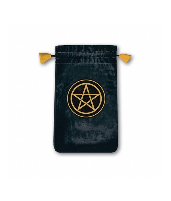 Bolsa Tarot Mini Terciopelo Negro 13,5 x 8,5 cm (Motivo Pentagrama) 
