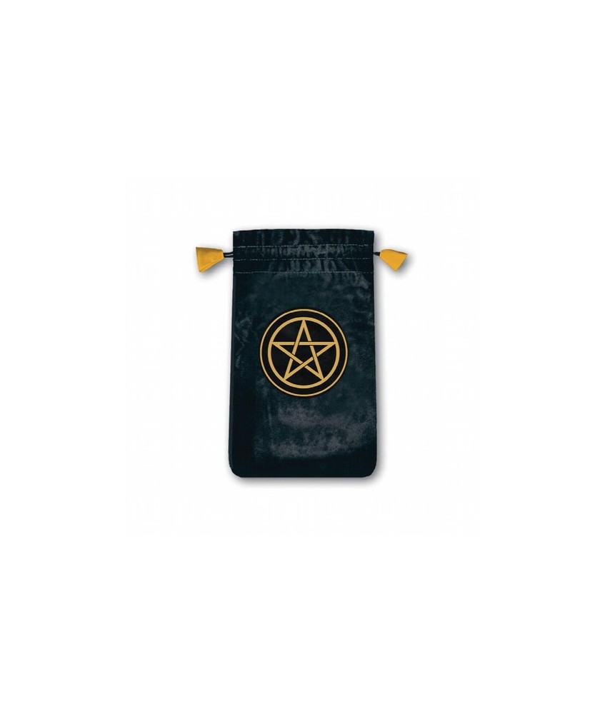 Bolsa Tarot Mini Terciopelo Negro 13,5 x 8,5 cm (Motivo Pentagrama) 