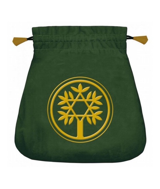Bolsa Tarot Terciopelo Verde 20,5 x 20 cm (Motivo Arbol Celta)