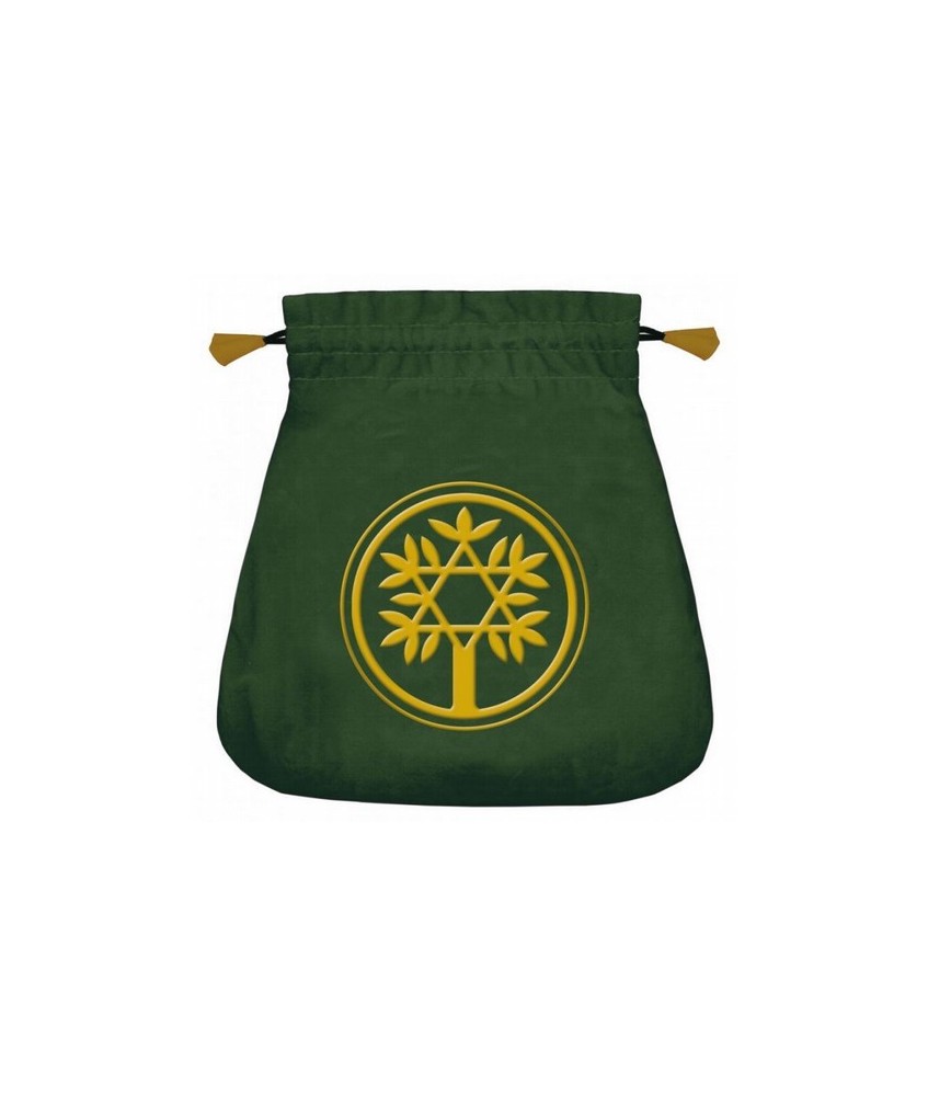 Bolsa Tarot Terciopelo Verde 20,5 x 20 cm (Motivo Arbol Celta)