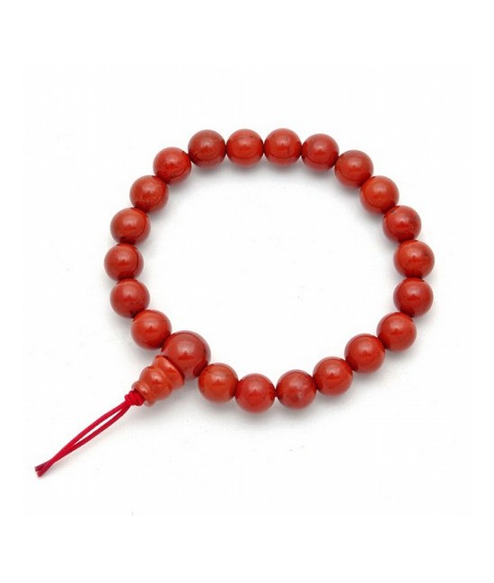 Pulsera de jaspe Rojo en bola de 8mm.

Presentada con cartón con el  nombre del mineral y su propiedad.