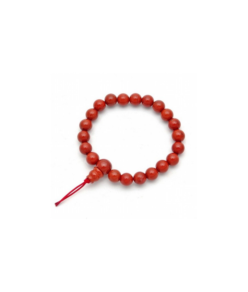 Pulsera de jaspe Rojo en bola de 8mm.

Presentada con cartón con el  nombre del mineral y su propiedad.