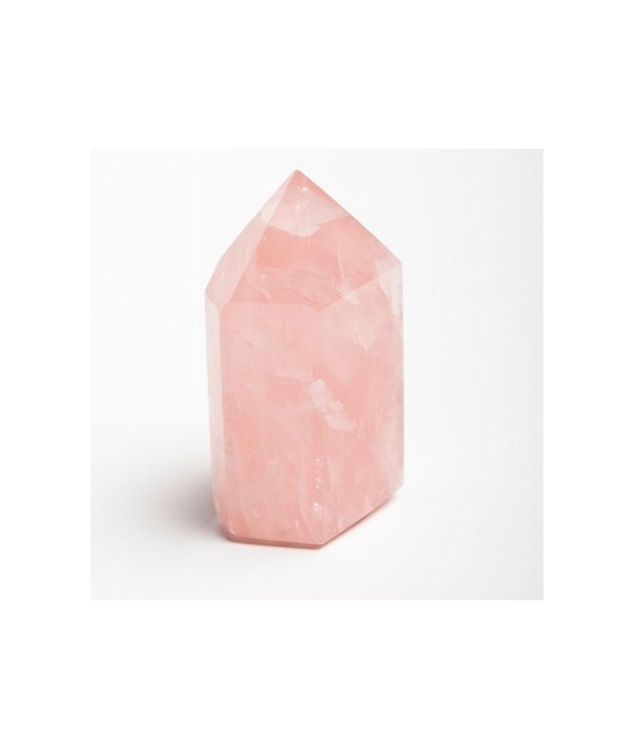 Punta pulida de cuarzo rosa de calidad extra procedente de Brasil.

Peso: 150-200 grs/ud