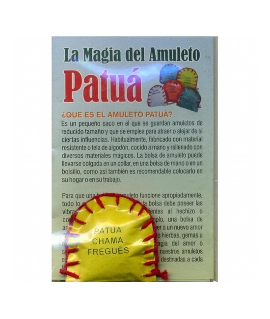 ¿QUE ES EL AMULETO PATUÁ?
Es un pequeño saco en el que se guardan amuletos de reducido tamaño y que se emplea para atraer o al