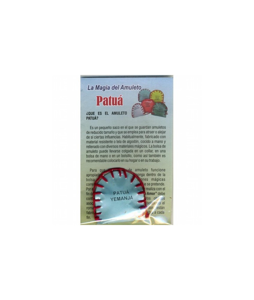 ¿QUE ES EL AMULETO PATUÁ?
Es un pequeño saco en el que se guardan amuletos de reducido tamaño y que se emplea para atraer o al