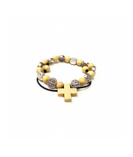 Rosario Brazalete San Benito Madera 6 mm (con Medallas)
