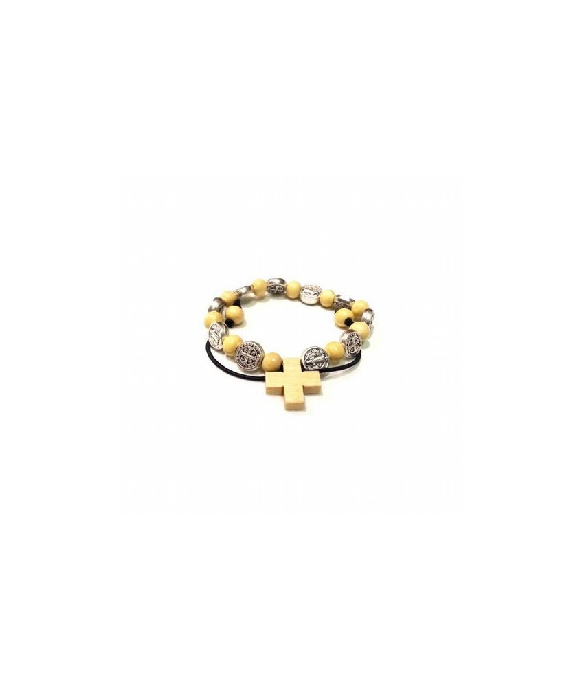 Rosario Brazalete San Benito Madera 6 mm (con Medallas)
