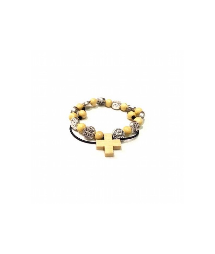 Rosario Brazalete San Benito Madera 6 mm (con Medallas)
