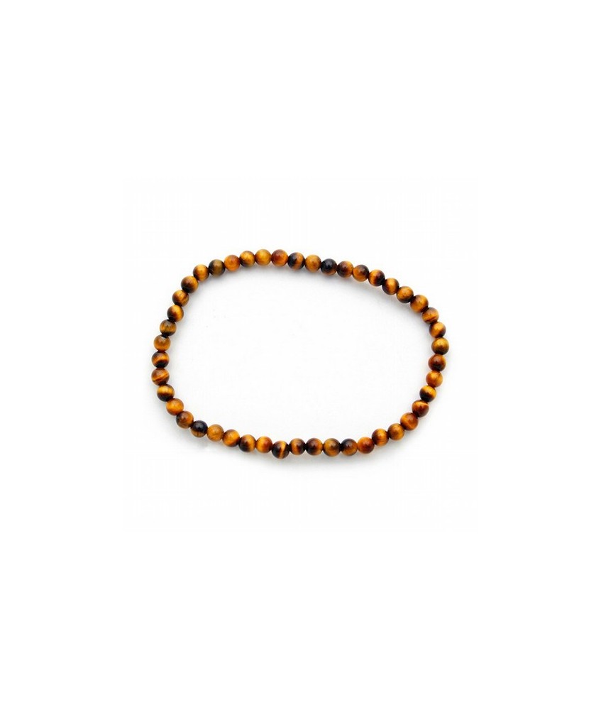 Pulsera de Ojo de Tigre de bolitas de 4 mm.