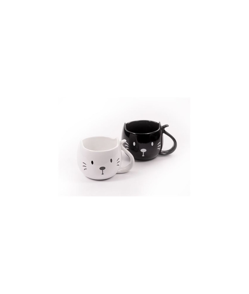 Las simpáticas orejas de gato en el borde convierten a esta encantadora taza de cerámica en un elemento único. Además, este art